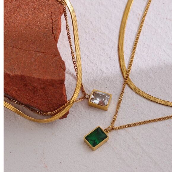 #15 18K Gold Plated Unique Crystal Necklace - Picture 8 of 10